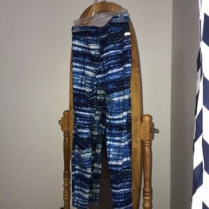 blue and white leggings